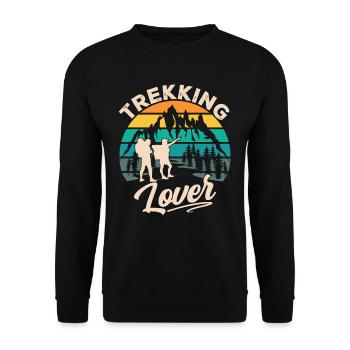 Trekking Lovers Hiking Hikers - Unisex Sweatshirt - black - Front - Alina (178cm) & Michal (187cm)