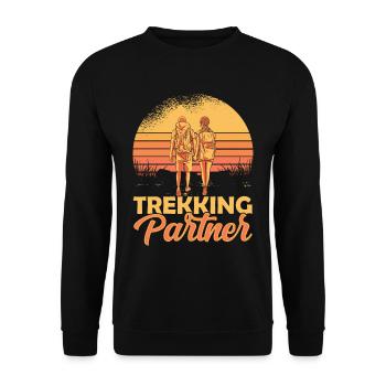 Trekking Partner Hiker Hiking - Unisex Sweatshirt - black - Front - Alina (178cm) & Michal (187cm)