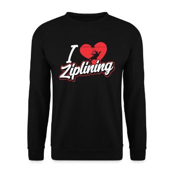 Ich Liebe Ziplining Sport Seilrutsche Zipline - Unisex Pullover - Schwarz - Vorne - Alina (178cm) & Michal (187cm)