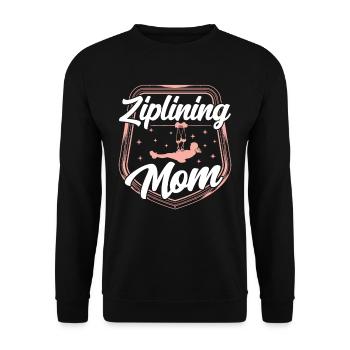 Ziplining Mama Sprüche Zipline Seilrutsche Sport - Unisex Pullover - Schwarz - Vorne - Alina (178cm) & Michal (187cm)
