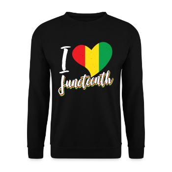 Ich Liebe Den Juneteenth African American Black - Unisex Pullover - Schwarz - Vorne - Alina (178cm) & Michal (187cm)