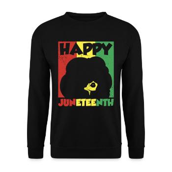 Merry Juneteenth 1865 Black African American - Unisex Sweatshirt - black - Front - Alina (178cm) & Michal (187cm)