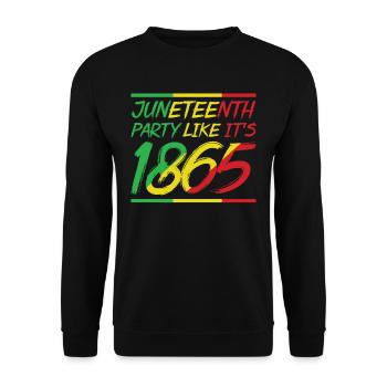 Juneteenth celebrate like in 1865 Black Africa - Unisex Sweatshirt - black - Front - Alina (178cm) & Michal (187cm)