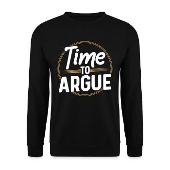 Zeit Zum Argumentieren Argument Anwalt Sprüche - Unisex Pullover - Schwarz - Vorne - Alina (178cm) & Michal (187cm)