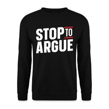 Aufhören Zu Diskutieren Argument Argumentieren - Unisex Pullover - Schwarz - Vorne - Alina (178cm) & Michal (187cm)