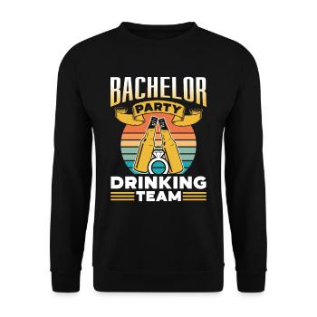 Enterrement de vie de garçon Équipe de consommation d’alcool Bride - Sweat-shirt Unisexe - noir - Devant - Alina (178cm) & Michal (187cm)
