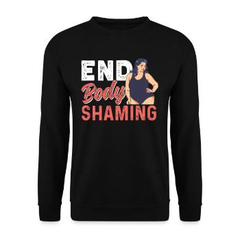 End Body Shaming Stop Bodyshaming Annoy - Unisex Sweatshirt - black - Front - Alina (178cm) & Michal (187cm)