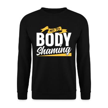 No to Body Shaming Stop Bodyshaming Annoy - Unisex Sweatshirt - black - Front - Alina (178cm) & Michal (187cm)