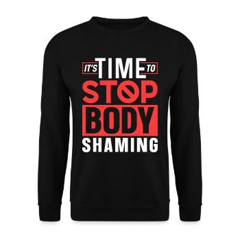 It's time to stop body shaming annoying - Unisex Sweatshirt - black - Front - Alina (178cm) & Michal (187cm)