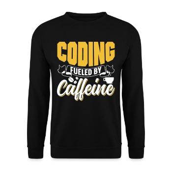Programming powered by caffeine coding - Unisex Sweatshirt - black - Front - Alina (178cm) & Michal (187cm)
