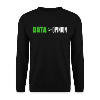 Data > opinion Code Coding Programmer Coder - Unisex Sweatshirt - black - Front - Alina (178cm) & Michal (187cm)