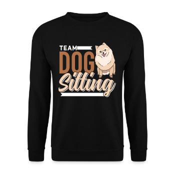 Team Dog Sitting Hundesitting Hund Hundesitter - Unisex Pullover - Schwarz - Vorne - Alina (178cm) & Michal (187cm)