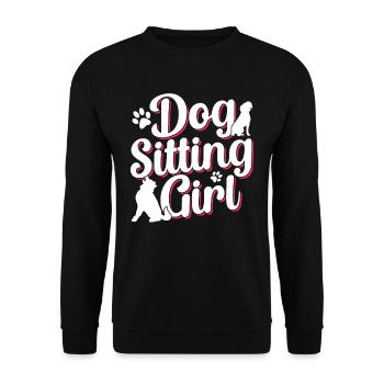 Hundesitterin Mädchen Hundesitting Dog Sitting - Unisex Pullover - Schwarz - Vorne - Alina (178cm) & Michal (187cm)