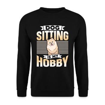 Hundesitting Ist Mein Hobby Sitter Dog Sitting - Unisex Pullover - Schwarz - Vorne - Alina (178cm) & Michal (187cm)