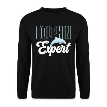 Dolphin Expert Dolphin Dolphin Dolphin Lovers - Unisex Sweatshirt - black - Front - Alina (178cm) & Michal (187cm)