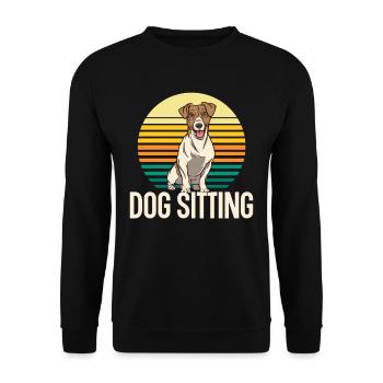 Dog Sitting Dog Dog Sitter Dog Sitting - Sweat-shirt Unisexe - noir - Devant - Alina (178cm) & Michal (187cm)