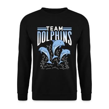 Team Dolphins Dolphin Dolphin Lovers Dolphin - Unisex Sweatshirt - black - Front - Alina (178cm) & Michal (187cm)