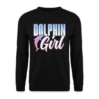 Dolphin Girl Dolphin Dolphin Lovers Dolphins - Unisex Sweatshirt - black - Front - Alina (178cm) & Michal (187cm)