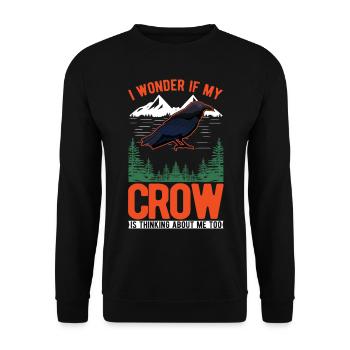 Crow Crow Crow Raven - Unisex Sweatshirt - black - Front - Alina (178cm) & Michal (187cm)