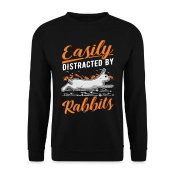 Facilement distrait par Rabbits Rabbit Rabbit - Sweat-shirt Unisexe - noir - Devant - Alina (178cm) & Michal (187cm)