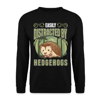 Facilement distrait par les hérissons Igel - Sweat-shirt Unisexe - noir - Devant - Alina (178cm) & Michal (187cm)