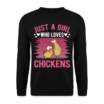 Chicken Girl Farmer Chicken Farmer - Unisex Sweatshirt - black - Front - Alina (178cm) & Michal (187cm)