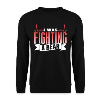 Ich Habe Mit Einem Bären Gekämpft Erholung Patient - Unisex Pullover - Schwarz - Vorne - Alina (178cm) & Michal (187cm)