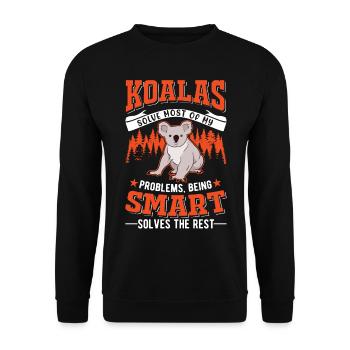 Koala Gift Koala Bear - Unisex Sweatshirt - black - Front - Alina (178cm) & Michal (187cm)