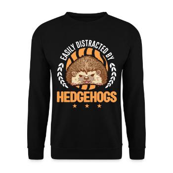 Facilement distrait par les hérissons Igel - Sweat-shirt Unisexe - noir - Devant - Alina (178cm) & Michal (187cm)