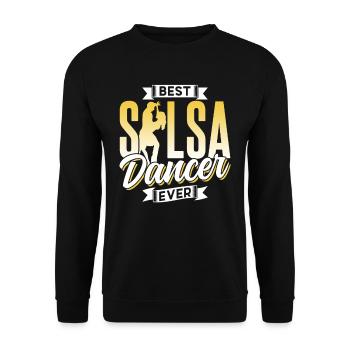 Best Salsa Dancer Ever Dancing Dance Hobby - Unisex Sweatshirt - black - Front - Alina (178cm) & Michal (187cm)