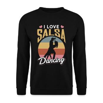 I Love Salsa Dancing Hobby Dancer Dance - Unisex Sweatshirt - black - Front - Alina (178cm) & Michal (187cm)