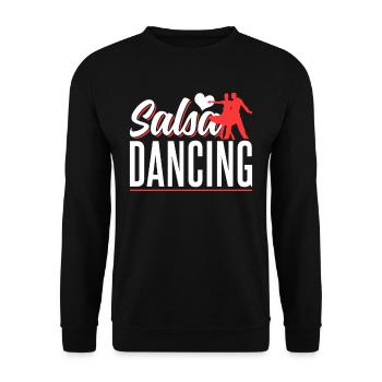 Salsa Tanzen Tänzer Tanz Hobby - Unisex Pullover - Schwarz - Vorne - Alina (178cm) & Michal (187cm)