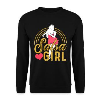 Salsa Mädchen Mama Tanz Tanzen Tänzer Hobby - Unisex Pullover - Schwarz - Vorne - Alina (178cm) & Michal (187cm)