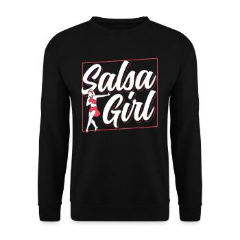 Salsa Mädchen Mama Tanzen Tänzer Tanz Hobby - Unisex Pullover - Schwarz - Vorne - Alina (178cm) & Michal (187cm)