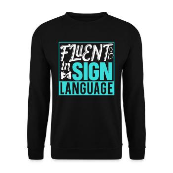 Maîtrise de la langue des signes Signes de sensibilisation - Sweat-shirt Unisexe - noir - Devant - Alina (178cm) & Michal (187cm)