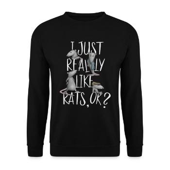 J’aime vraiment les rats, ok? J’aime juste les rats - Sweat-shirt Unisexe - noir - Devant - Alina (178cm) & Michal (187cm)