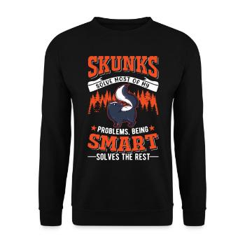 Stinktier Liebhaber - Unisex Pullover - Schwarz - Vorne - Alina (178cm) & Michal (187cm)