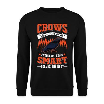 Crow Raven Crow Crow Husbandry Crow Breeder - Unisex Sweatshirt - black - Front - Alina (178cm) & Michal (187cm)