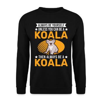 Always be yourself Koala - Unisex Pullover - Schwarz - Vorne - Alina (178cm) & Michal (187cm)