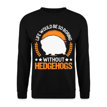 Hérisson Cadeau Stacheligel - Sweat-shirt Unisexe - noir - Devant - Alina (178cm) & Michal (187cm)