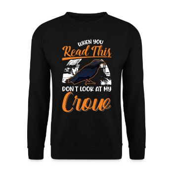 Crow Raven Crow Crow Husbandry Crow Breeder - Unisex Sweatshirt - black - Front - Alina (178cm) & Michal (187cm)