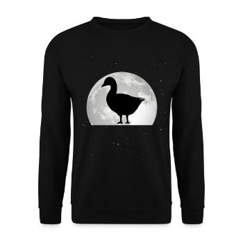 Geese Moon Goose breeder Goose goose - Unisex Sweatshirt - black - Front - Alina (178cm) & Michal (187cm)