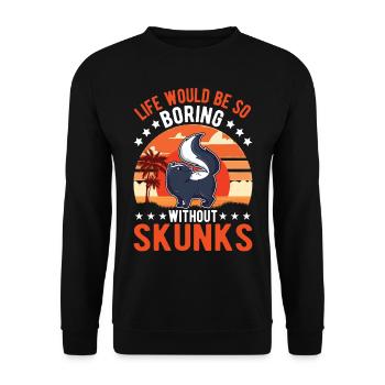 Cadeau Skunk - Sweat-shirt Unisexe - noir - Devant - Alina (178cm) & Michal (187cm)