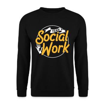 Équipe de travail social Travailleur social Travail social - Sweat-shirt Unisexe - noir - Devant - Alina (178cm) & Michal (187cm)