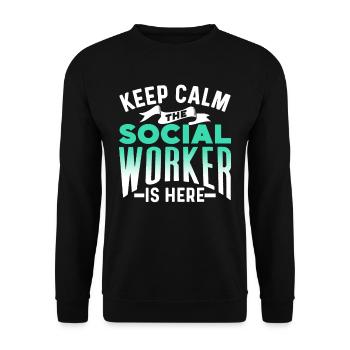 Restez calme le travailleur social est là Formation - Sweat-shirt Unisexe - noir - Devant - Alina (178cm) & Michal (187cm)