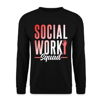Social Work Team Social Worker Social Work - Unisex Sweatshirt - black - Front - Alina (178cm) & Michal (187cm)