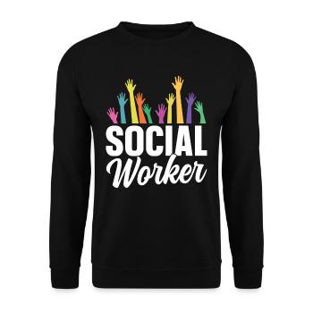 Travailleur social Travail social Profession de travailleur social - Sweat-shirt Unisexe - noir - Devant - Alina (178cm) & Michal (187cm)