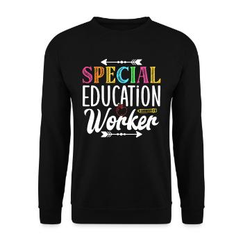Special Education Workers Special Education Teachers - Unisex Sweatshirt - black - Front - Alina (178cm) & Michal (187cm)