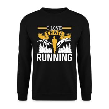 I Love Trail Running Racing Runner Trail Running - Unisex Sweatshirt - black - Front - Alina (178cm) & Michal (187cm)