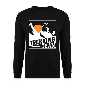 Trekking Team Hike Hiking Hikers - Unisex Sweatshirt - black - Front - Alina (178cm) & Michal (187cm)
